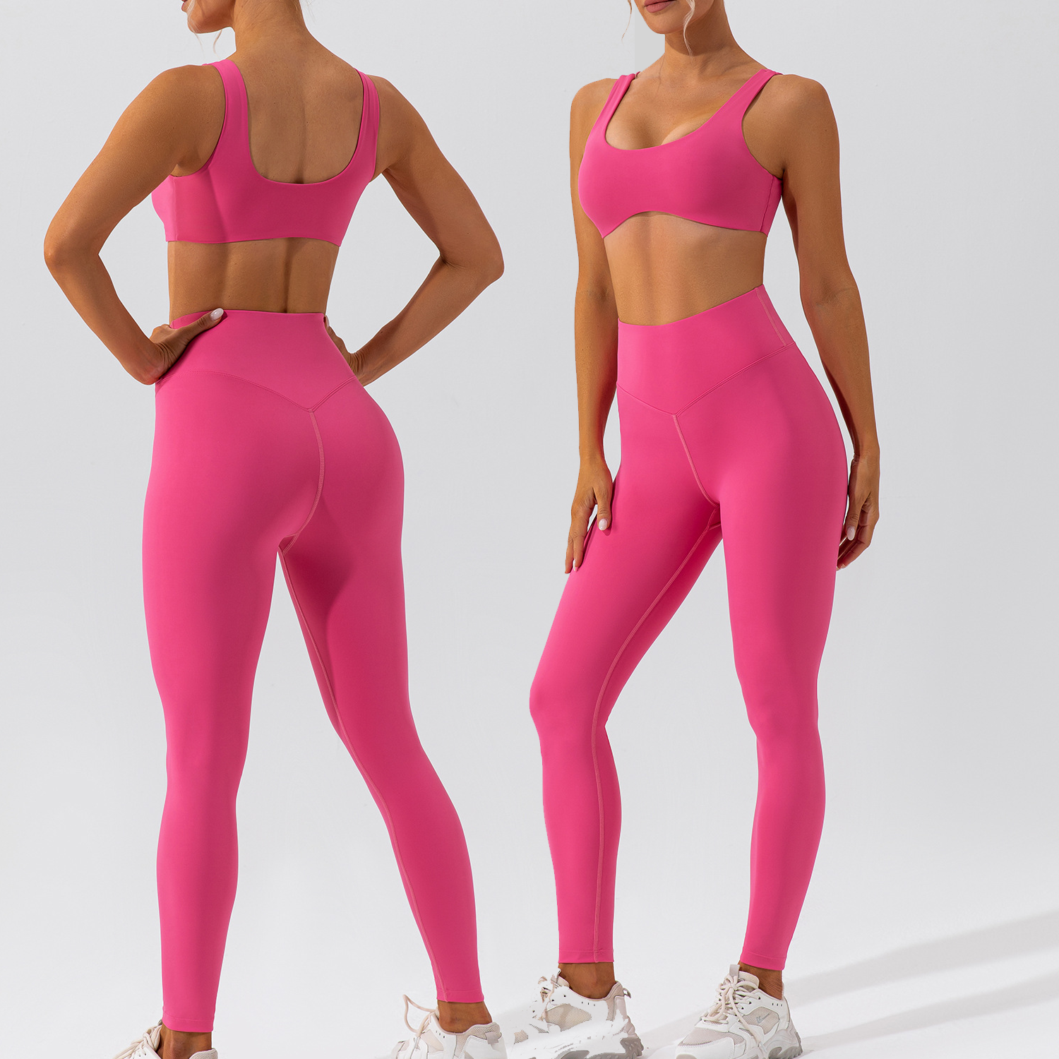 Custom Bra And Shorts Yoga Set Shockproof For Running Workout Set Women Clothing Active Wear Gym Fitness Yoga Sets